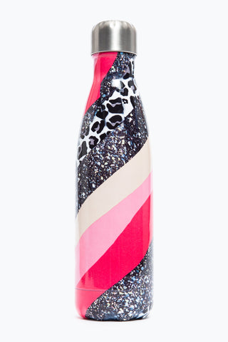 HYPE GLITTER LEOPARD WAVE METAL WATER BOTTLE - 500ML