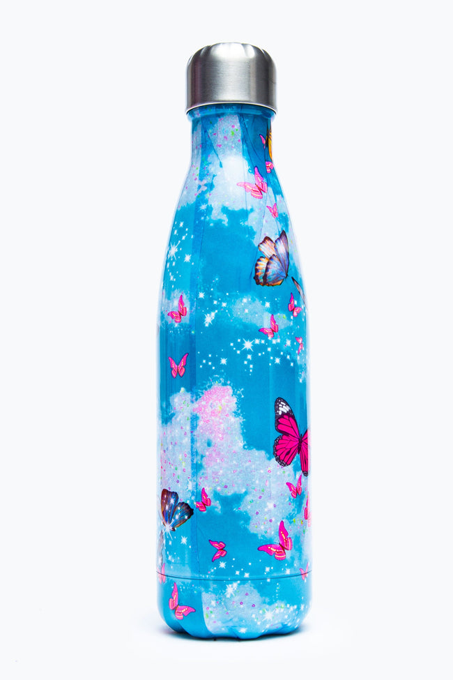 HYPE GLITTER BUTTERFLY SKIES METAL WATER BOTTLE - 500ML