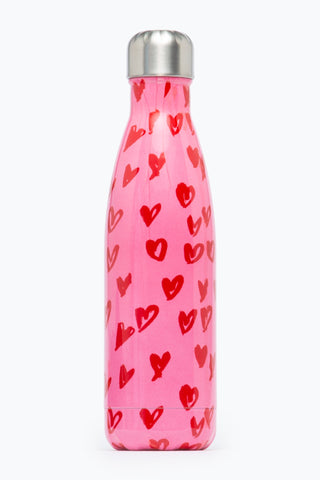 HYPE SCRIBBLE HEART METAL WATER BOTTLE - 500ML