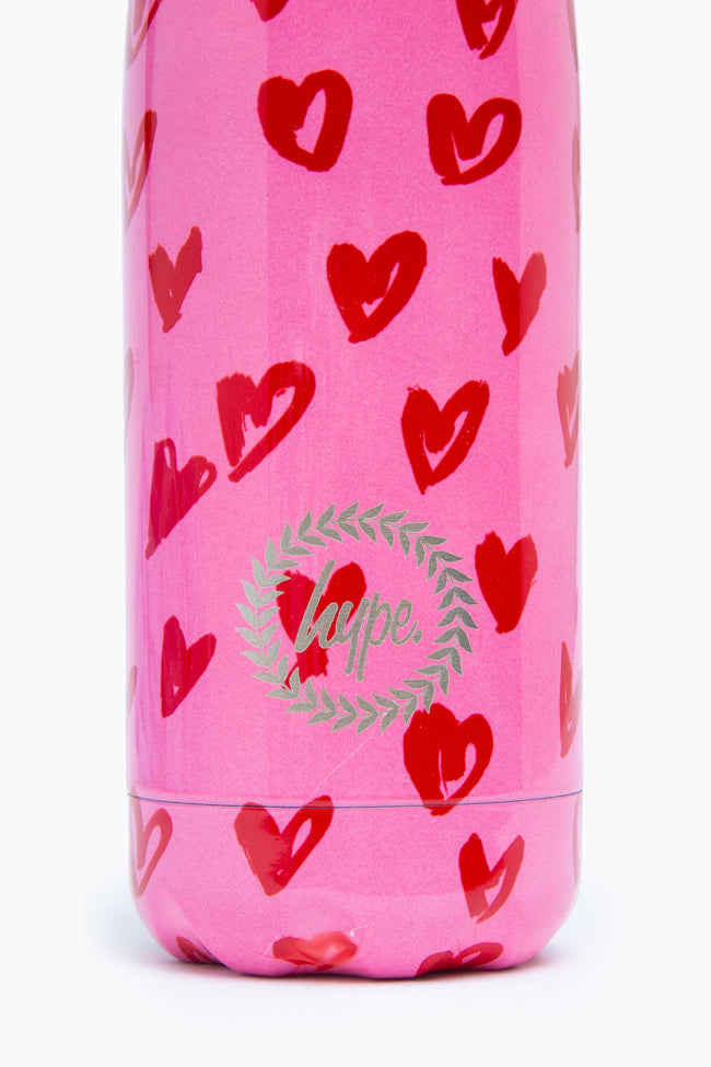 HYPE SCRIBBLE HEART METAL WATER BOTTLE - 500ML