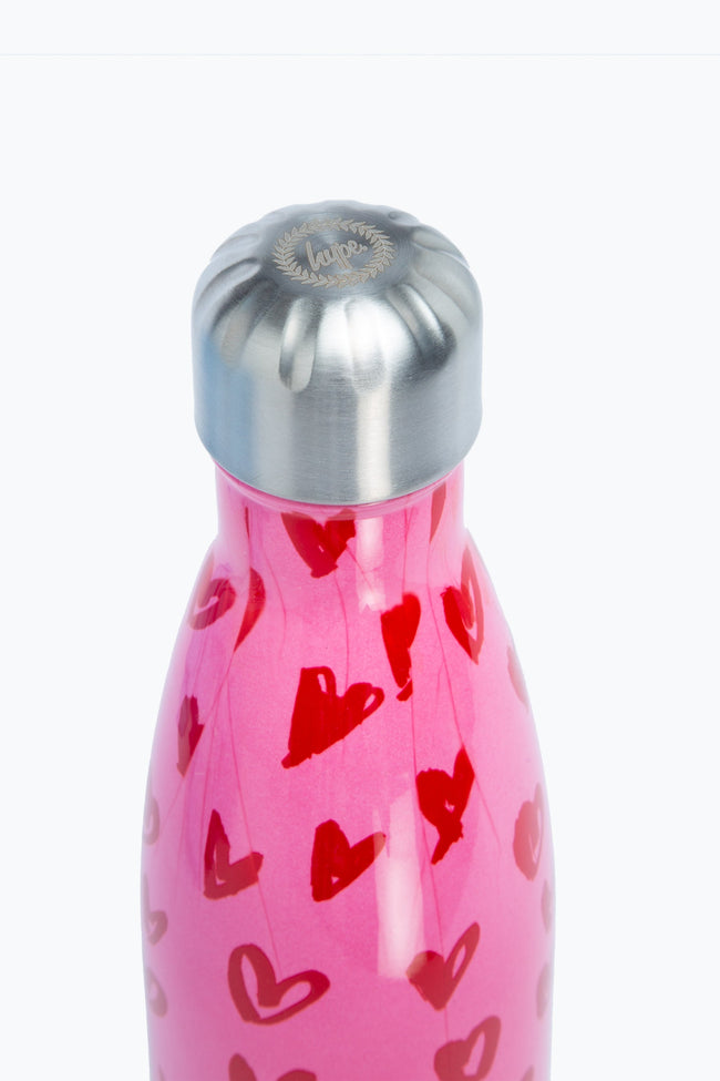 HYPE SCRIBBLE HEART METAL WATER BOTTLE - 500ML