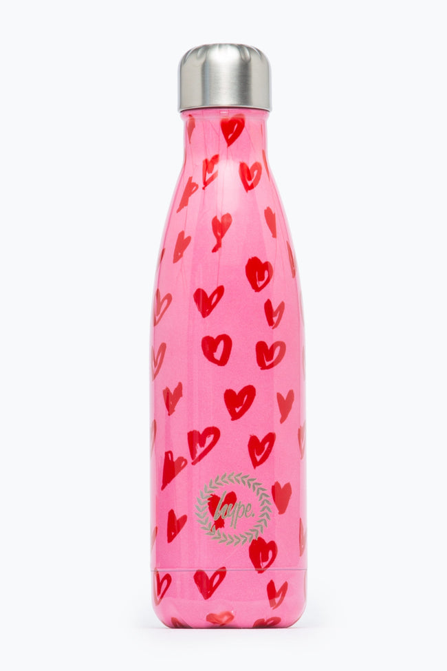 HYPE SCRIBBLE HEART METAL WATER BOTTLE - 500ML