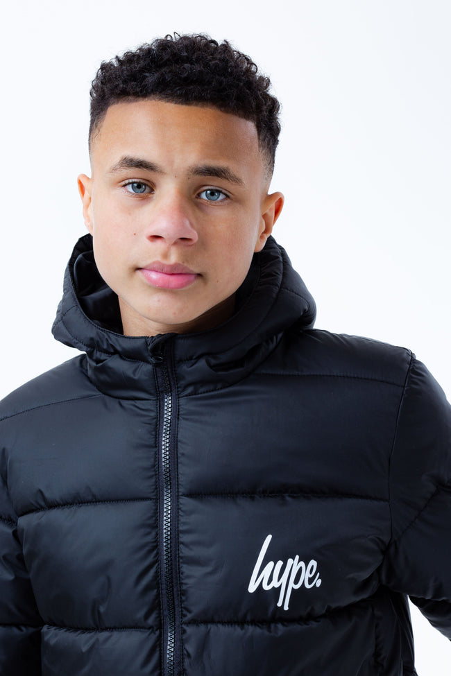 HYPE BLACK BOYS HOODED PUFFER JACKET