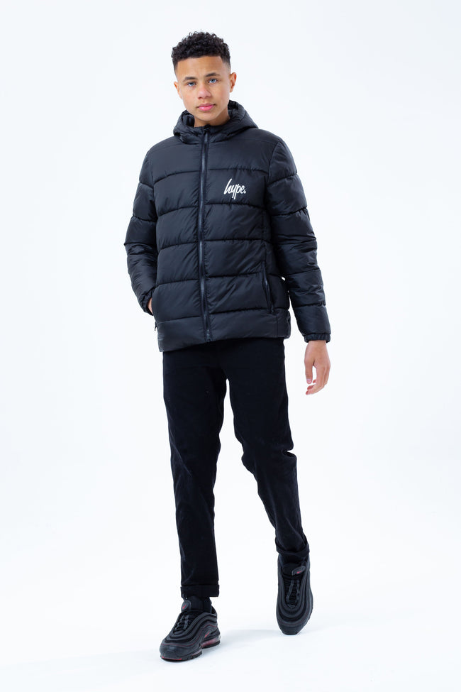 HYPE BLACK BOYS HOODED PUFFER JACKET