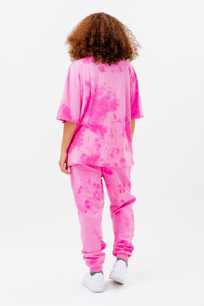 CONTINU8 PINK OVERSIZED TIE DYE T-SHIRT