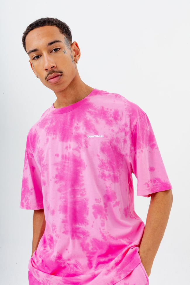 CONTINU8 PINK OVERSIZED TIE DYE T-SHIRT