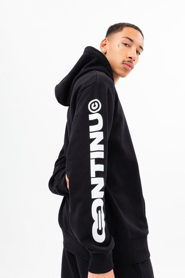 CONTINU8 BLACK OVERSIZED HOODIE