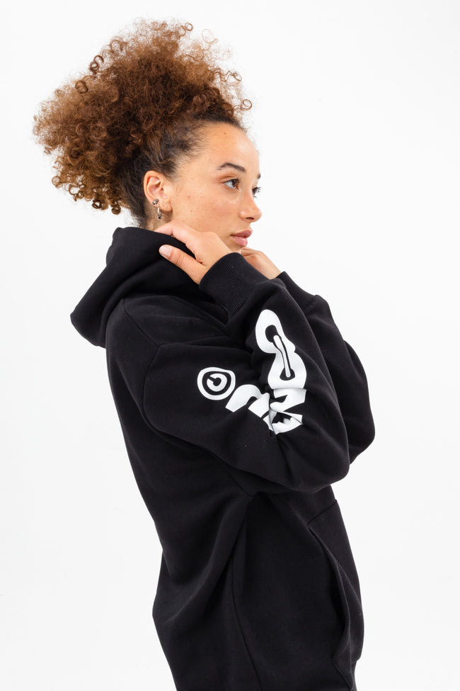 CONTINU8 BLACK OVERSIZED HOODIE