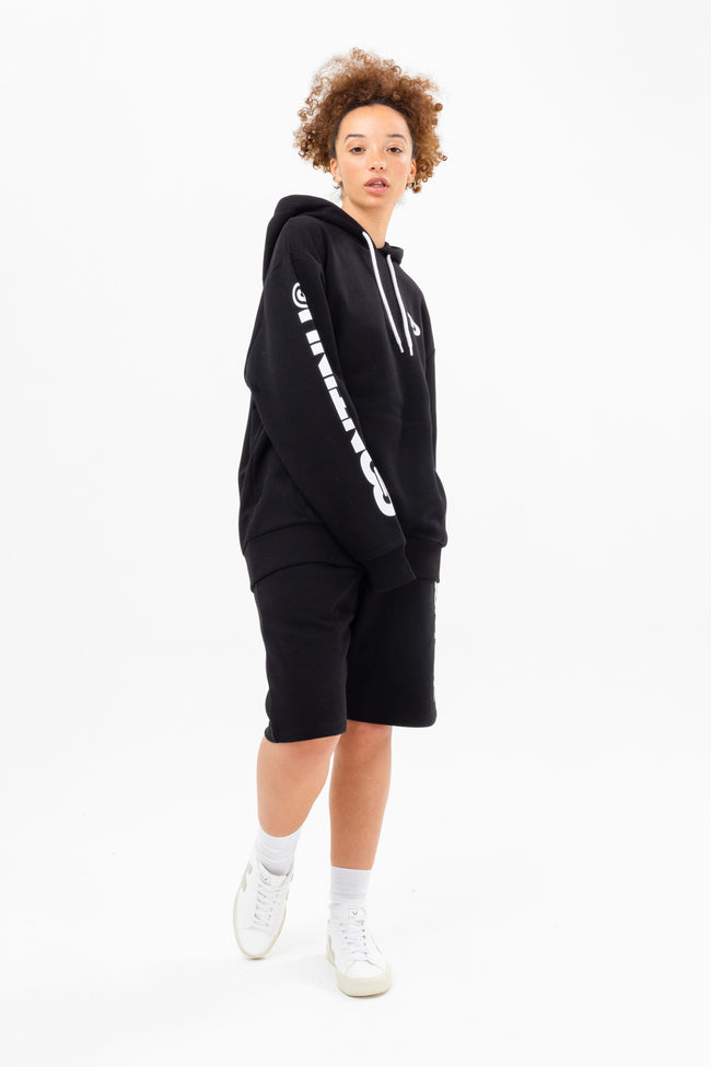 CONTINU8 BLACK OVERSIZED HOODIE