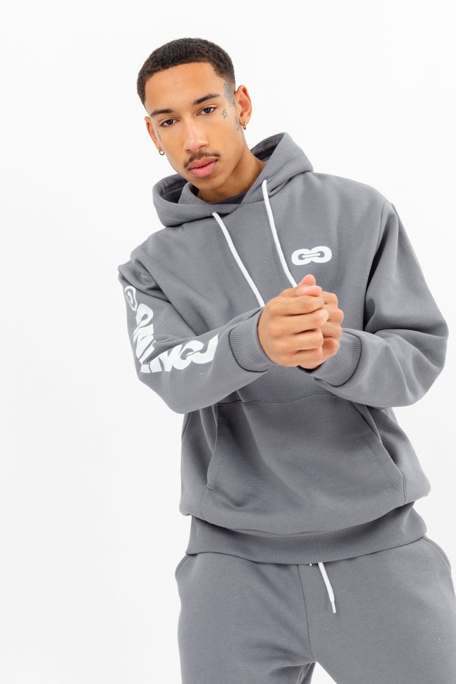 CONTINU8 CHARCOAL GREY OVERSIZED HOODIE