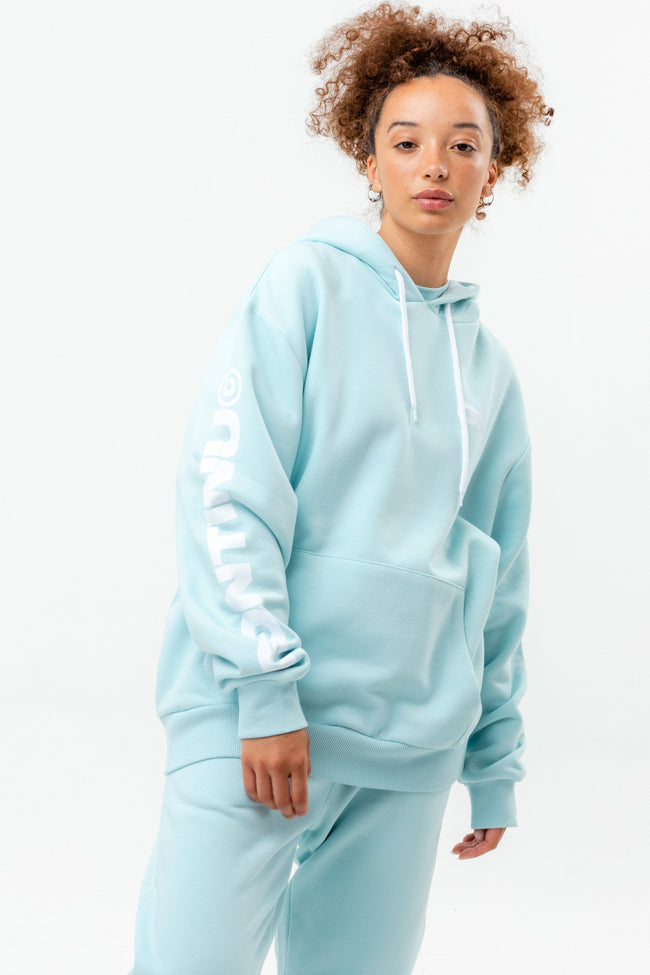 CONTINU8 PALE BLUE OVERSIZED HOODIE