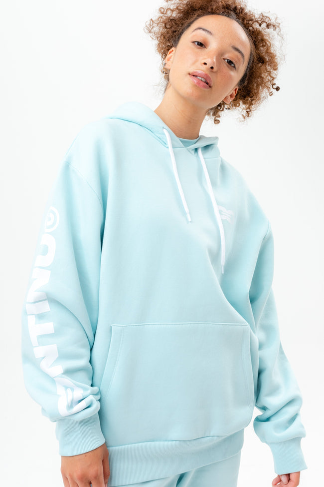 CONTINU8 PALE BLUE OVERSIZED HOODIE