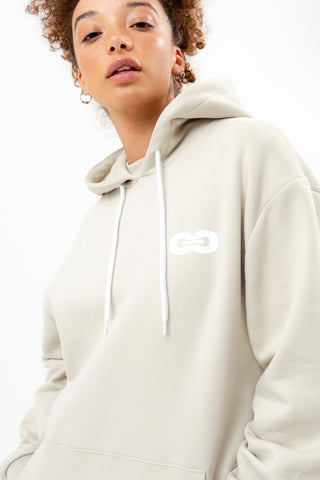 CONTINU8 LIGHT BEIGE OVERSIZED HOODIE