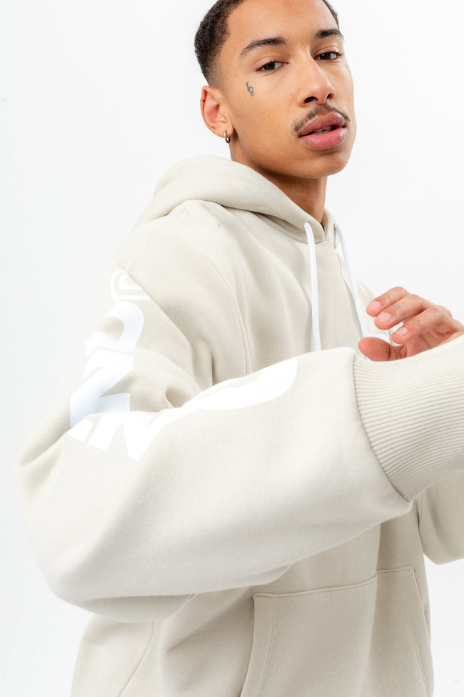 CONTINU8 LIGHT BEIGE OVERSIZED HOODIE