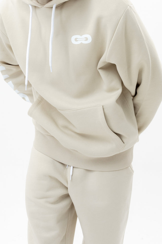 CONTINU8 LIGHT BEIGE OVERSIZED HOODIE