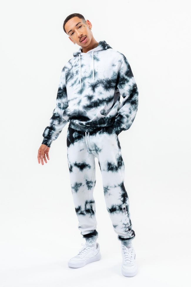 CONTINU8 BLACK OVERSIZED TIE DYE HOODIE