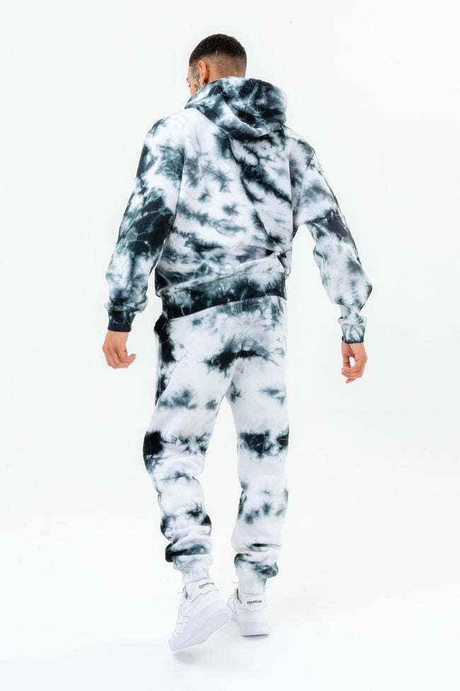 CONTINU8 BLACK OVERSIZED TIE DYE HOODIE