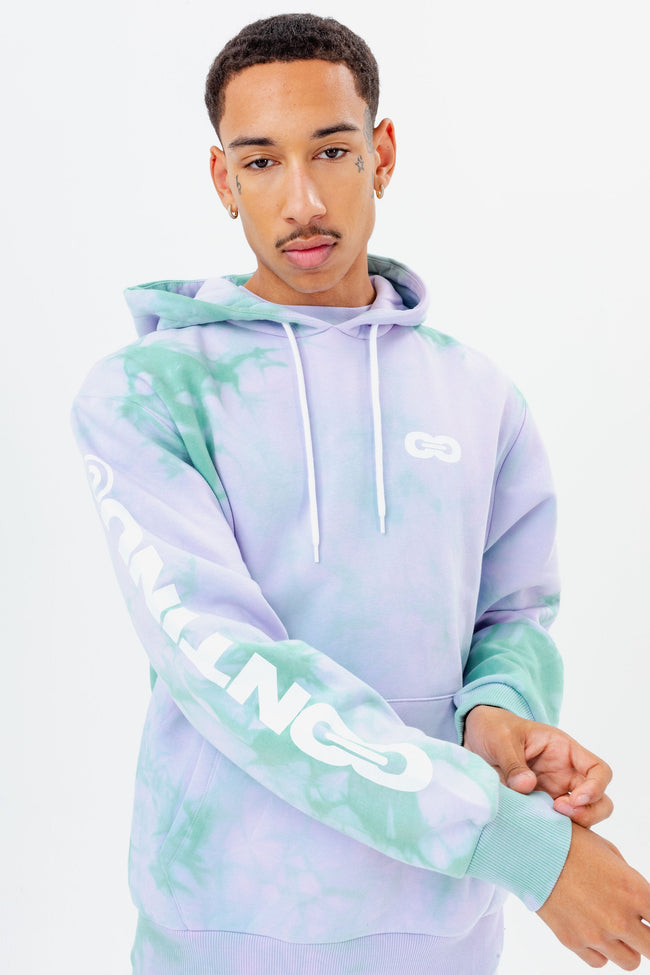 CONTINU8 PURPLE OVERSIZED TIE DYE HOODIE