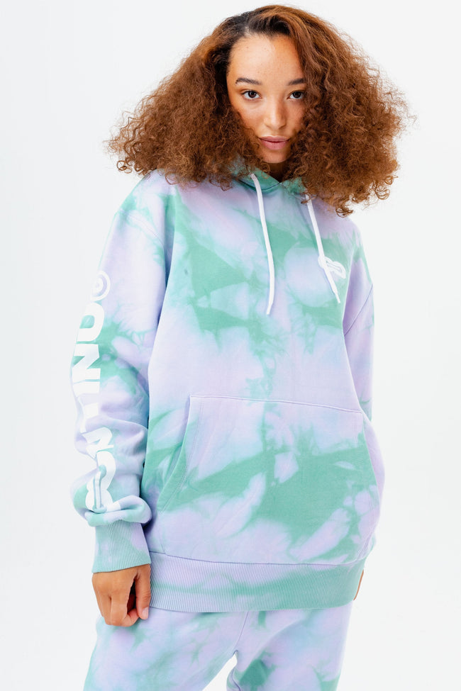 CONTINU8 PURPLE OVERSIZED TIE DYE HOODIE