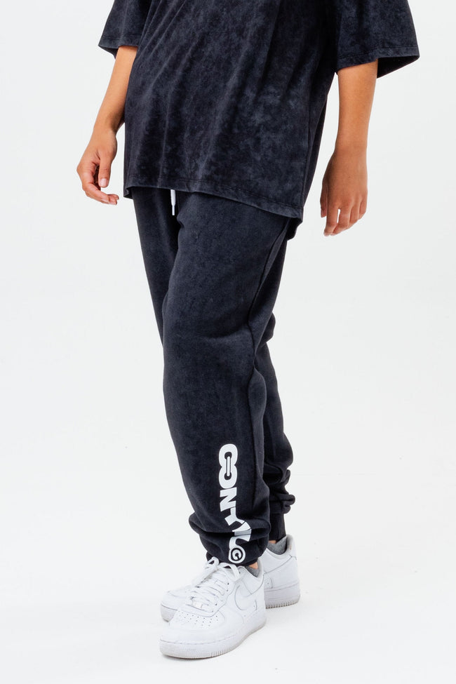 CONTINU8 BLACK ACID WASH JOGGERS