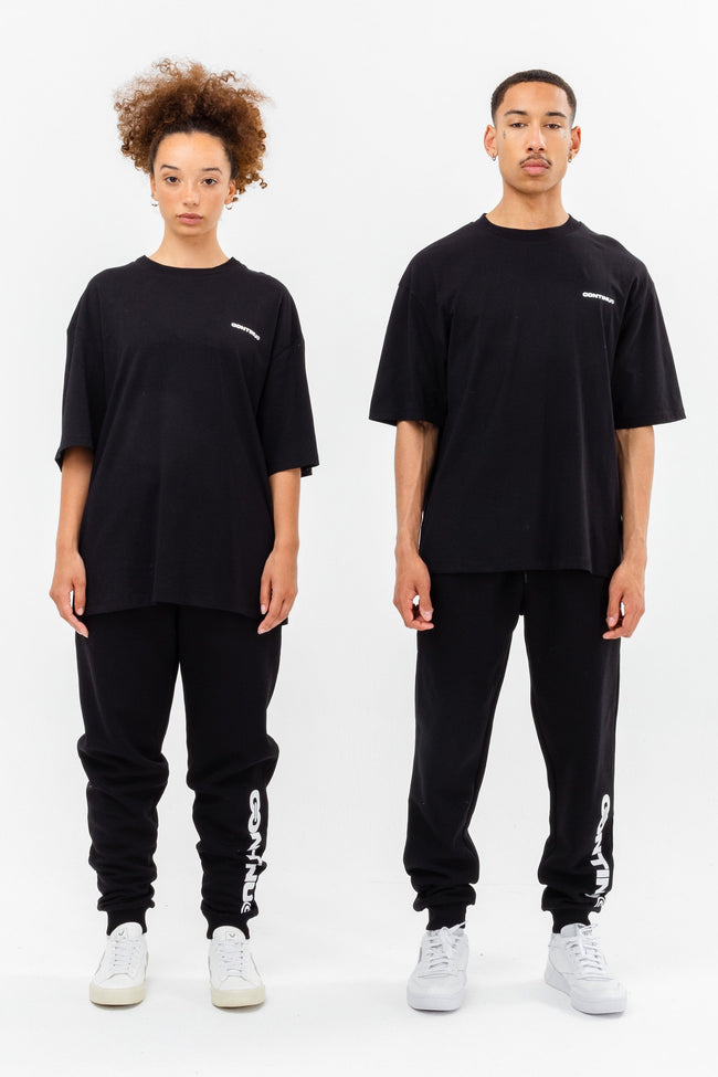 CONTINU8 BLACK OVERSIZED T-SHIRT