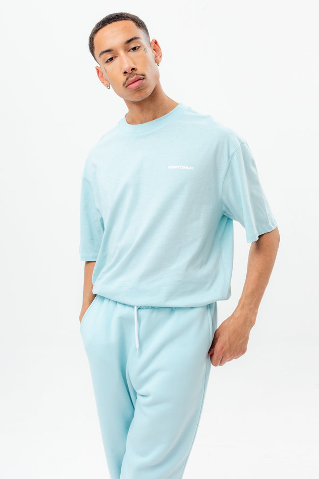 CONTINU8 PALE BLUE OVERSIZED T-SHIRT