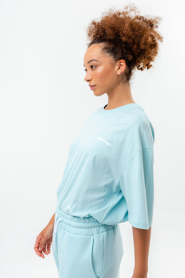 CONTINU8 PALE BLUE OVERSIZED T-SHIRT