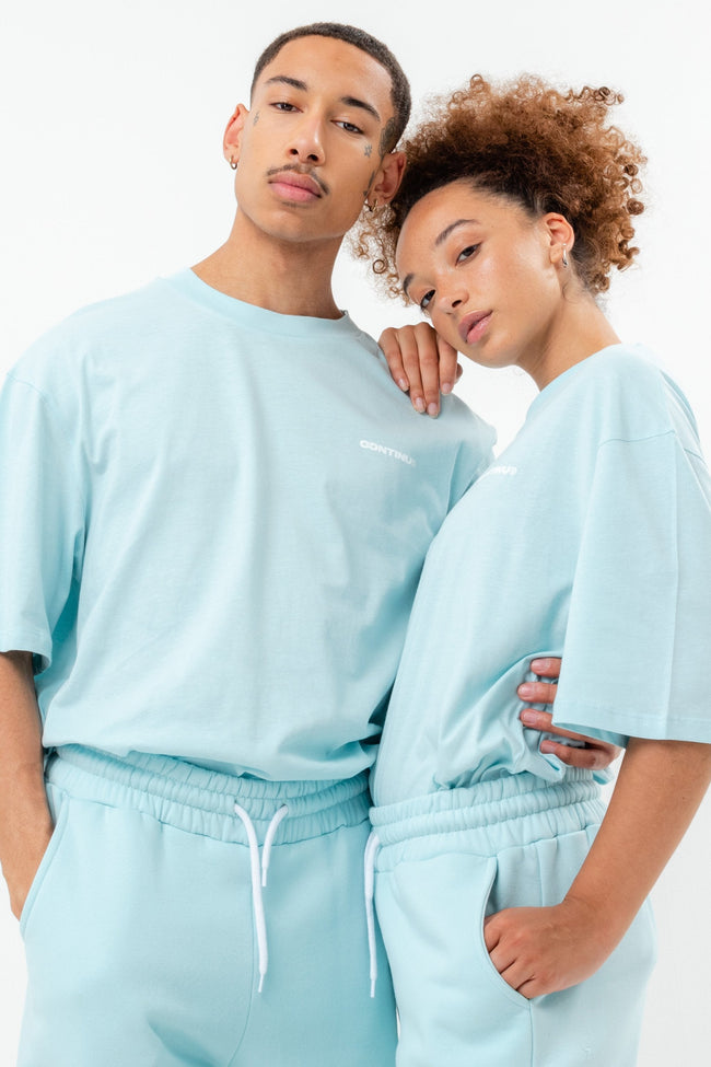 CONTINU8 PALE BLUE OVERSIZED T-SHIRT