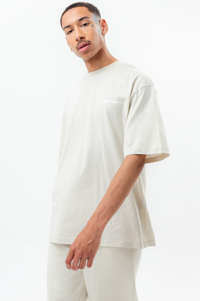 CONTINU8 LIGHT BEIGE OVERSIZED T-SHIRT