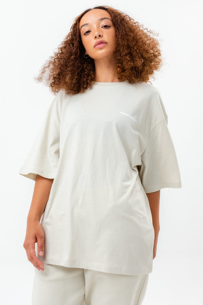 CONTINU8 LIGHT BEIGE OVERSIZED T-SHIRT