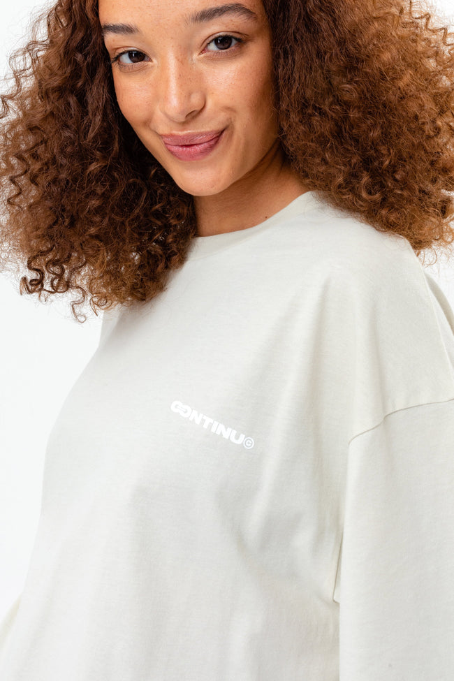 CONTINU8 LIGHT BEIGE OVERSIZED T-SHIRT