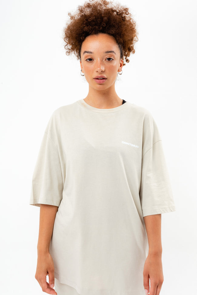 CONTINU8 BEIGE OVERSIZED T-SHIRT