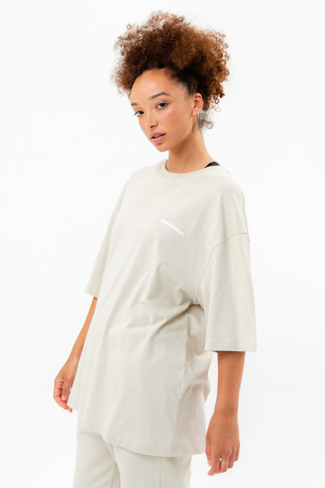 CONTINU8 BEIGE OVERSIZED T-SHIRT