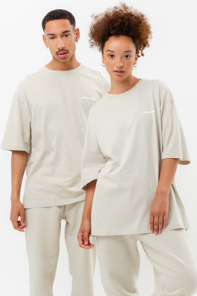 CONTINU8 BEIGE OVERSIZED T-SHIRT