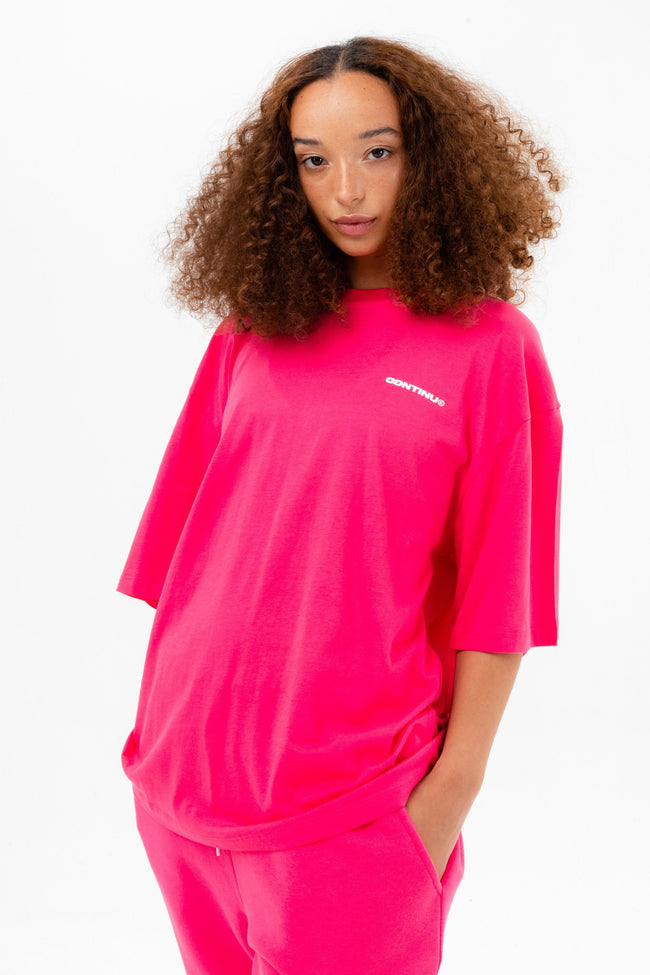 CONTINU8 PINK OVERSIZED T-SHIRT