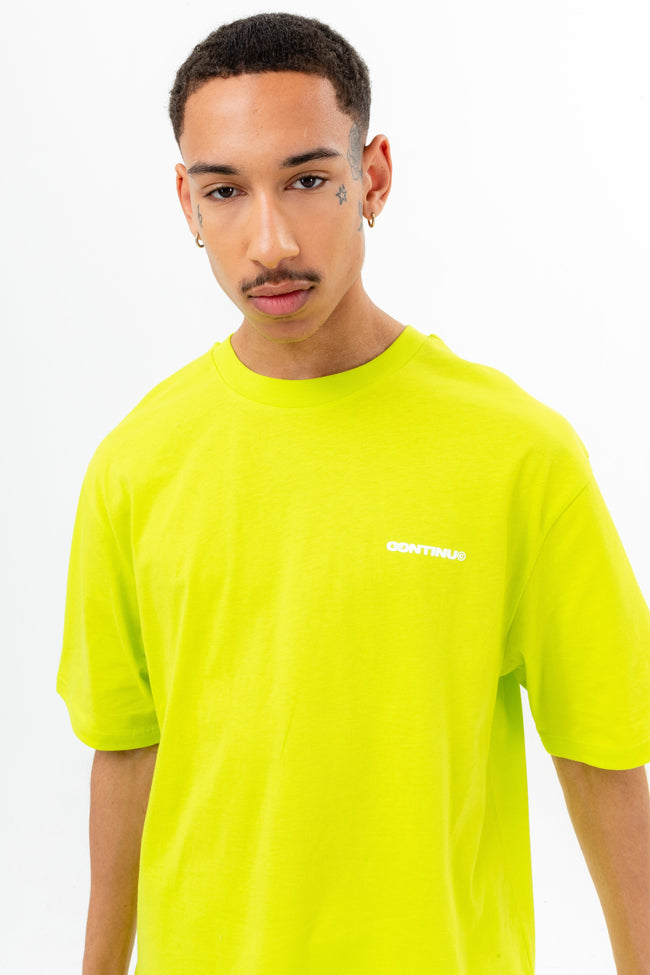 CONTINU8 NEON GREEN OVERSIZED T-SHIRT