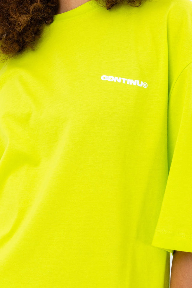 CONTINU8 NEON GREEN OVERSIZED T-SHIRT