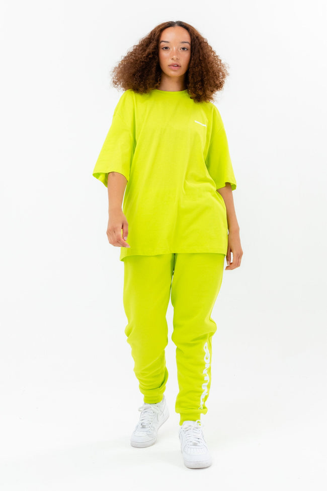 CONTINU8 NEON GREEN OVERSIZED T-SHIRT