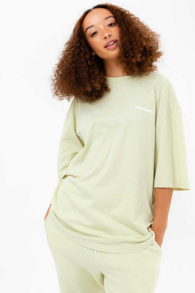 CONTINU8 LIGHT GREEN OVERSIZED T-SHIRT