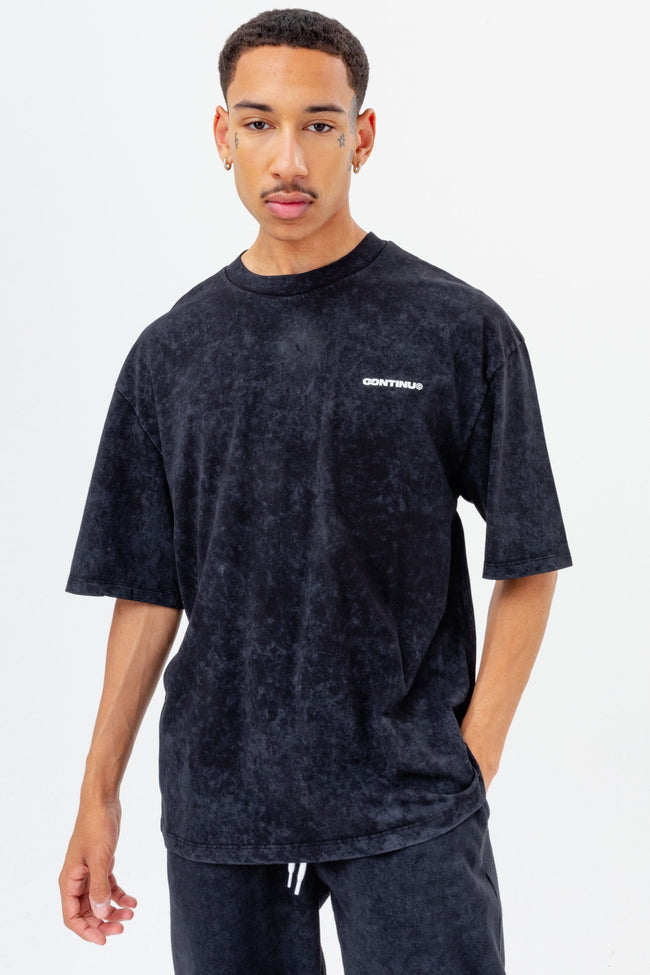 CONTINU8 BLACK OVERSIZED TIE DYE T-SHIRT