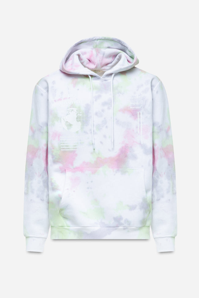 CONTINU8 PINK PURPLE TIE DYE OVERSIZED HOODIE