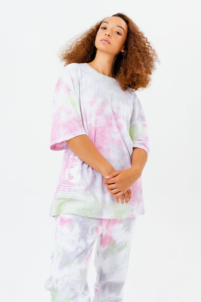 CONTINU8 PINK TIE DYE OVERSIZED T-SHIRT