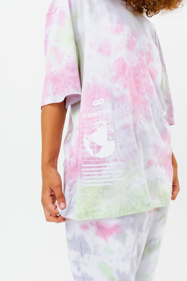 CONTINU8 PINK TIE DYE OVERSIZED T-SHIRT