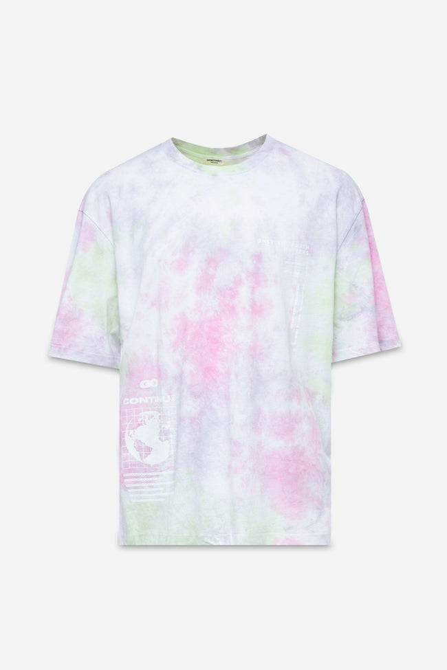 CONTINU8 PINK TIE DYE OVERSIZED T-SHIRT