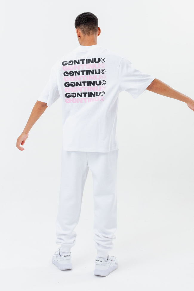 CONTINU8 WHITE OVERSIZED PRINT T-SHIRT