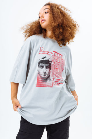 CONTINU8 GREY OVERSIZED PRINT T-SHIRT