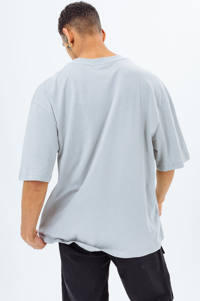 CONTINU8 GREY OVERSIZED PRINT T-SHIRT