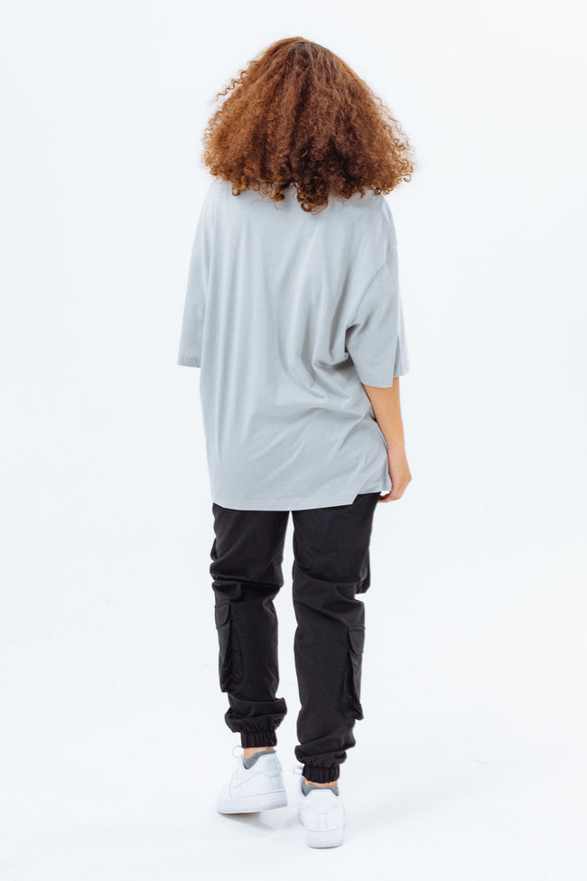 CONTINU8 GREY OVERSIZED PRINT T-SHIRT