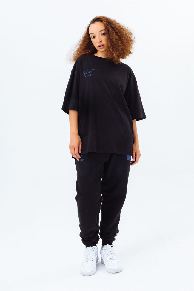 CONTINU8 BLACK OVERSIZED PRINT T-SHIRT