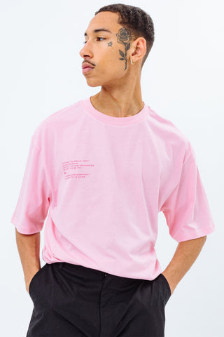 CONTINU8 PINK OVERSIZED PRINT T-SHIRT